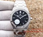 Swiss Copy Audemars Piguet Royal Oak Diamond Bezel Watch - Stainless Steel Band